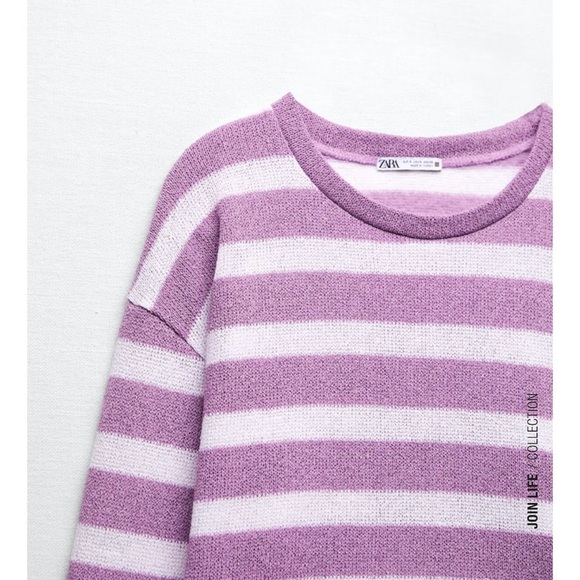 Zara STRIPED RUSTIC SWEATER
LILAC​ - Picture 3 of 4